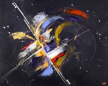 Painting titled "Big Bang" by Helena Monniello, Original Artwork, Acrylic Mounted on Wood Stretcher frame