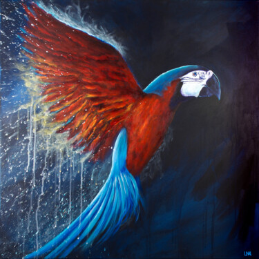 Painting titled "Liberty" by Helena Monniello, Original Artwork, Acrylic Mounted on Wood Stretcher frame