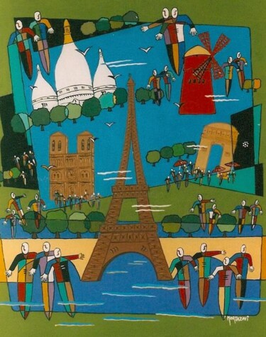 Картина под названием "PARIS PRINTANIER" - H . Mortazavi, Подлинное произведение искусства, Масло