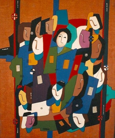 Картина под названием "La Défenseur" - H . Mortazavi, Подлинное произведение искусства, Масло