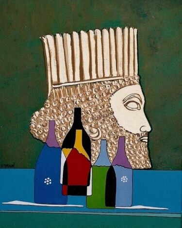 "Les Inséparables" başlıklı Tablo H . Mortazavi tarafından, Orijinal sanat, Petrol