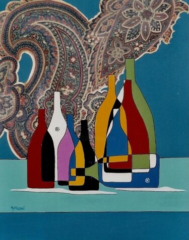 Peinture intitulée "Les Inséparables" par H . Mortazavi, Œuvre d'art originale, Huile
