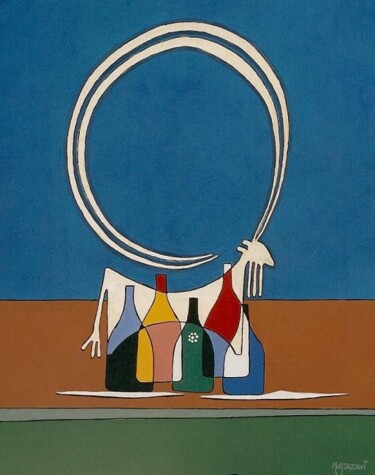 Pintura titulada "Les Iséparables" por H . Mortazavi, Obra de arte original, Oleo