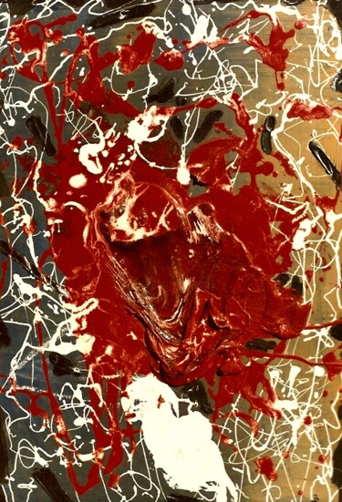 Peinture intitulée "Coure dechiré" par H . Mortazavi, Œuvre d'art originale, Huile