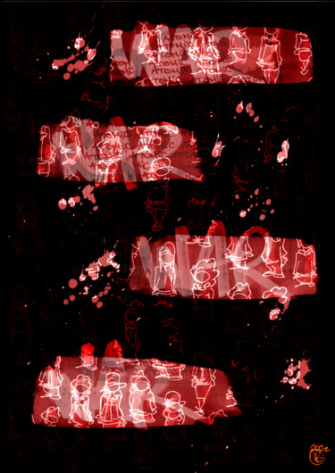 Dessin intitulée "War 1" par H Po, Œuvre d'art originale, Acrylique