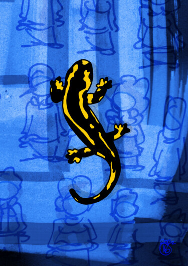 "Salamandre" başlıklı Dijital Sanat H Po tarafından, Orijinal sanat, Akrilik