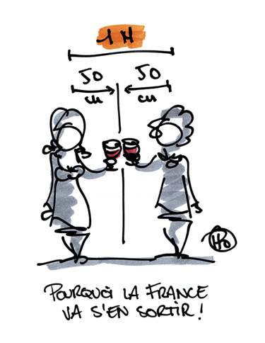 Dessin intitulée "Pourquoi la France…" par H Po, Œuvre d'art originale, Marqueur