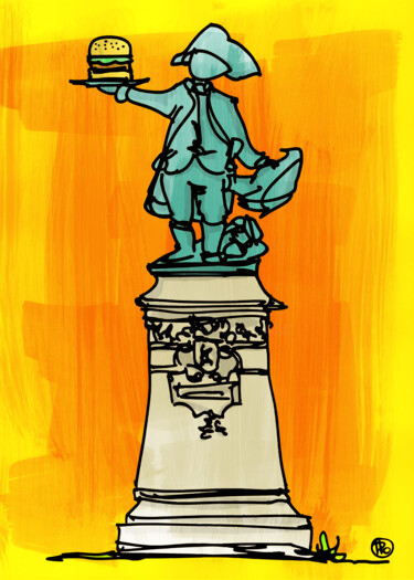Рисунок под названием "Rochampop" - H Po, Подлинное произведение искусства, Карандаш