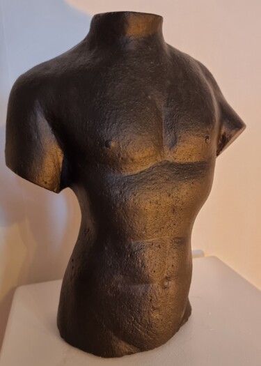 Skulptur mit dem Titel "buste noir" von H2e, Original-Kunstwerk, Gips