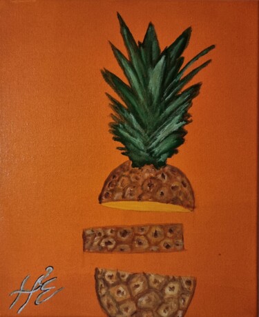 Pittura intitolato "ananas" da H2e, Opera d'arte originale, Acrilico