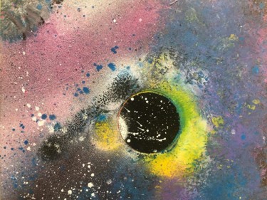 Peinture intitulée "Black Hole" par H8ties, Œuvre d'art originale, Bombe aérosol