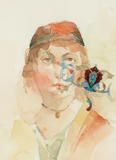 Pittura intitolato "oriental girl" da Habib Aghamohammadi, Opera d'arte originale