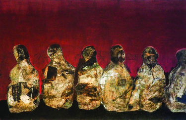 Peinture intitulée "Les Sages" par Habib Hasnaoui, Œuvre d'art originale, Acrylique