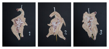 Sculpture titled "Les Poulets 1,2,3,…" by Habib Hasnaoui, Original Artwork, Acrylic Mounted on Wood Stretcher frame