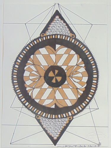 Dibujo titulada "Sabedoria" por Kira Habyb Abud, Obra de arte original, Tinta
