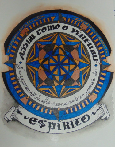 Malerei mit dem Titel "Sabedoria do Torah 1" von Kira Habyb Abud, Original-Kunstwerk, Aquarell