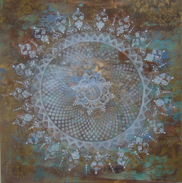 Pintura intitulada "Renda de Ouro" por Kira Habyb Abud, Obras de arte originais, Acrílico