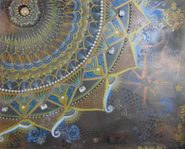 Painting titled "Constelação" by Kira Habyb Abud, Original Artwork, Ink