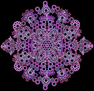 Digital Arts titled "Floral Geometrico 2" by Kira Habyb Abud, Original Artwork, Digital Painting