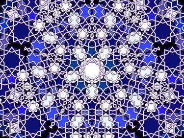 Arte digital titulada "Pentagono azul" por Kira Habyb Abud, Obra de arte original, Trabajo Digital 2D