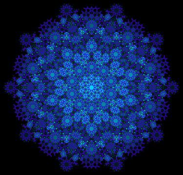 Цифровое искусство под названием "Geometric Blue" - Kira Habyb Abud, Подлинное произведение искусства, 2D Цифровая Работа