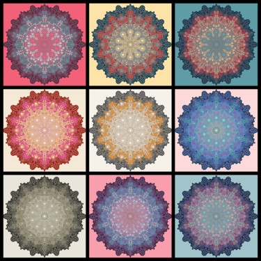 Artes digitais intitulada "Pop Mandalas" por Kira Habyb Abud, Obras de arte originais, Trabalho Digital 2D