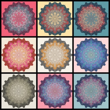 Arte digitale intitolato "Pop Mandalas" da Kira Habyb Abud, Opera d'arte originale, Lavoro digitale 2D