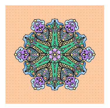 Digitale Kunst getiteld "Mandala Mariposas" door Kira Habyb Abud, Origineel Kunstwerk, 2D Digital Work
