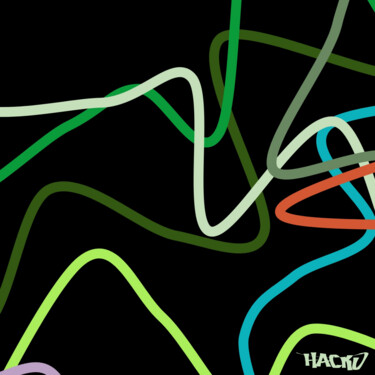 Digitale Kunst mit dem Titel "HACKD colorful pipe…" von Hackdbrain, Original-Kunstwerk, 2D digitale Arbeit Auf Plexiglas mon…