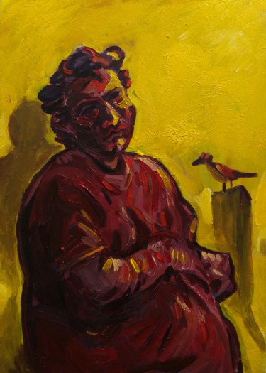 Schilderij getiteld "Self portrait." door Hadi Khani, Origineel Kunstwerk, Acryl