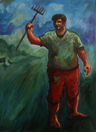 Pittura intitolato "Self portrait" da Hadi Khani, Opera d'arte originale, Acrilico