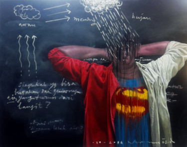 Pintura titulada "Superlah Superman" por Hadi Masoed, Obra de arte original, Acrílico