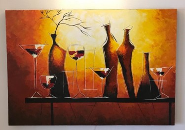 Ζωγραφική με τίτλο "Wine" από Hadis Jalalifar, Αυθεντικά έργα τέχνης, Ακρυλικό