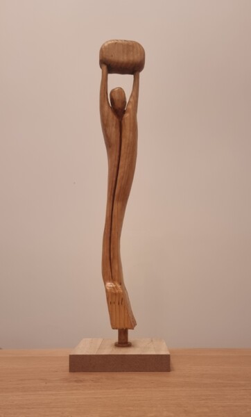 Скульптура под названием "L'olympe 2" - Sofiane Hadji, Подлинное произведение искусства, Дерево