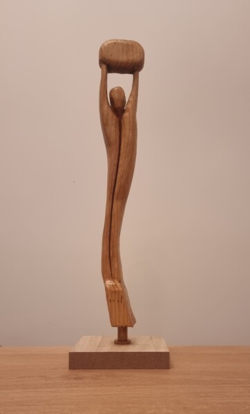 Skulptur mit dem Titel "L'olympe 2" von Sofiane Hadji, Original-Kunstwerk, Holz