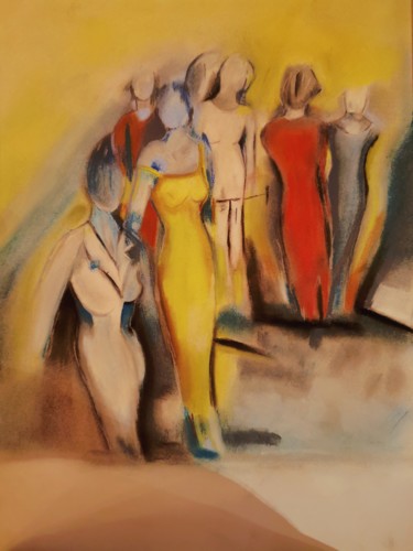 Peinture intitulée "Les distinguées" par Sofiane Hadji, Œuvre d'art originale, Pastel