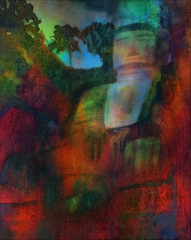 Peinture intitulée "Bouddha en sfumato" par Sofiane Hadji, Œuvre d'art originale, Huile
