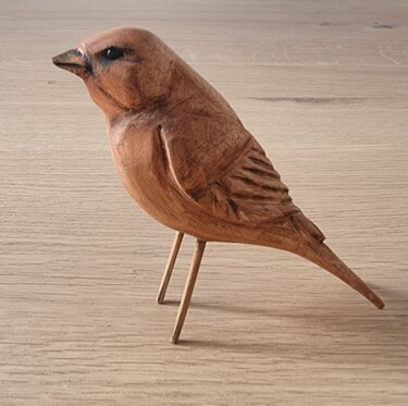 Sculpture intitulée "Petit oiseau" par Sofiane Hadji, Œuvre d'art originale, Bois