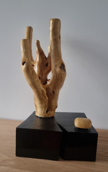 Skulptur mit dem Titel "Grenadier" von Sofiane Hadji, Original-Kunstwerk, Holz