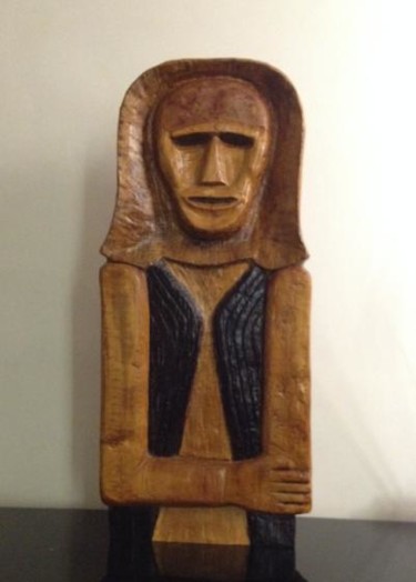 Sculpture titled "L'imposant" by Sofiane Hadji, Original Artwork, Wood