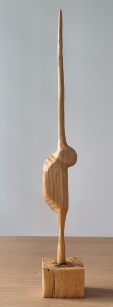 Skulptur mit dem Titel "PIC" von Sofiane Hadji, Original-Kunstwerk, Holz