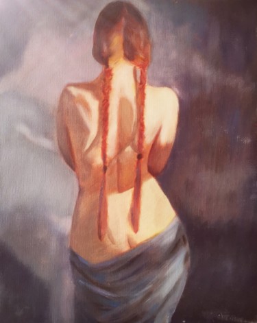 Malerei mit dem Titel "En quête de lumière" von Sofiane Hadji, Original-Kunstwerk, Öl