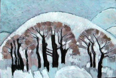 Картина под названием "Winter" - Ivan Hadjidimitrov, Подлинное произведение искусства