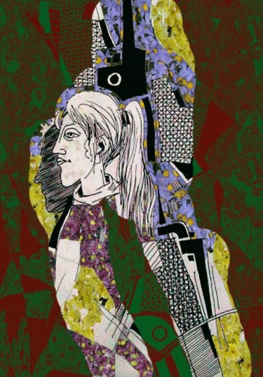 Рисунок под названием "Домиче  в профил" - Ivan Hadjidimitrov, Подлинное произведение искусства
