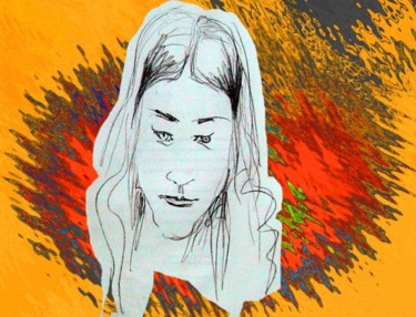 Рисунок под названием "Момиче 8" - Ivan Hadjidimitrov, Подлинное произведение искусства