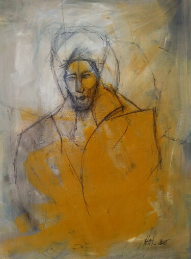 Malerei mit dem Titel "Desert nomad" von Hadzi Natalija Milutinovic, Original-Kunstwerk, Acryl