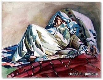 Pintura titulada "EL ANCIANO" por El Oumlouki Hafida, Obra de arte original
