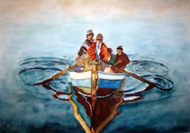 Pintura titulada "LA BARCA" por El Oumlouki Hafida, Obra de arte original