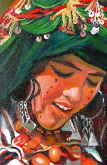 Pintura titulada "LA SONRISA DEL DESI…" por El Oumlouki Hafida, Obra de arte original
