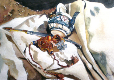 Peinture intitulée "LOUBANE" par Hafida El Oumlouki Shaïmi, Œuvre d'art originale, Aquarelle